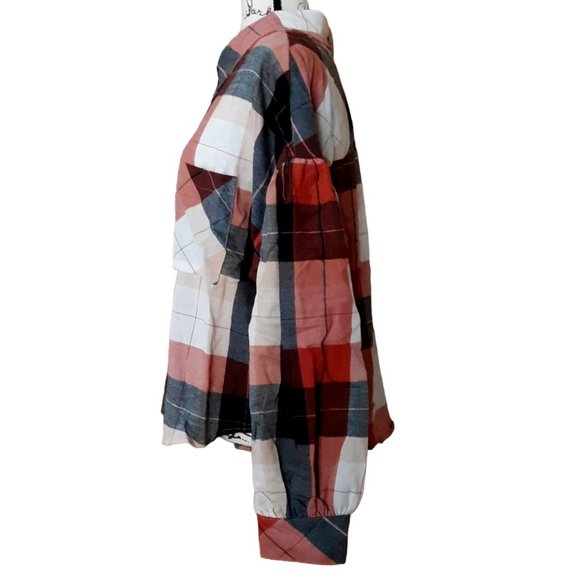 Sanctuary Bianca Anthropologie Long Sleeves Plaid Button Up Shirt Plus Size 2XL - Picture 6 of 9
